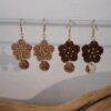 Boucles oreilles fleur marron